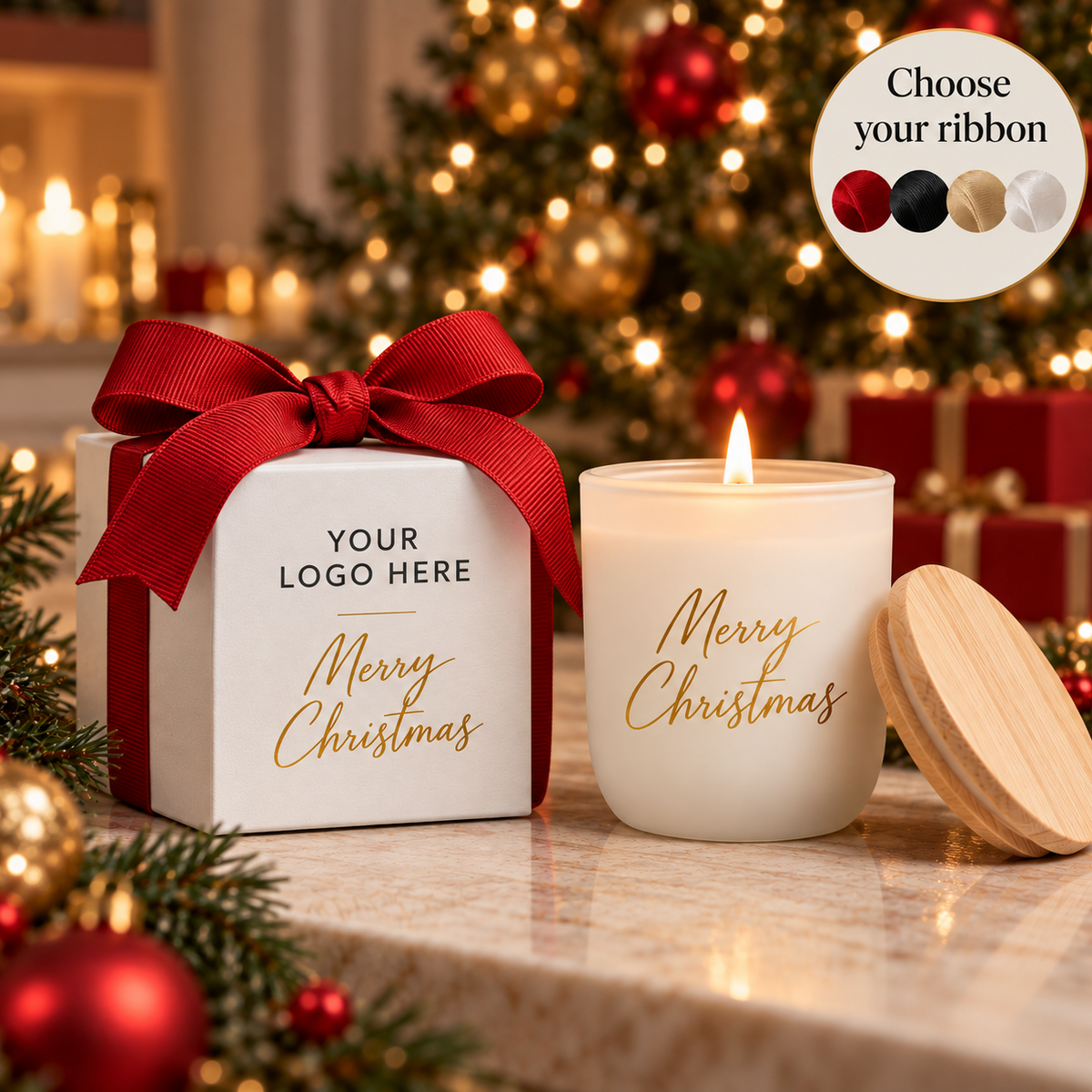 Medium Christmas Message Candles